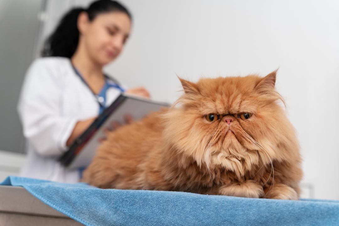 Veterinarian taking care of pet